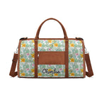 Personalised Tropical Flowers And Leaves Foldable Travel Bag Personalised Foldable Travel Bag Plants Printed Offshore