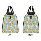 Personalised Tropical Flowers And Leaves Foldable Travel Bag Personalised Foldable Travel Bag Plants Printed Offshore