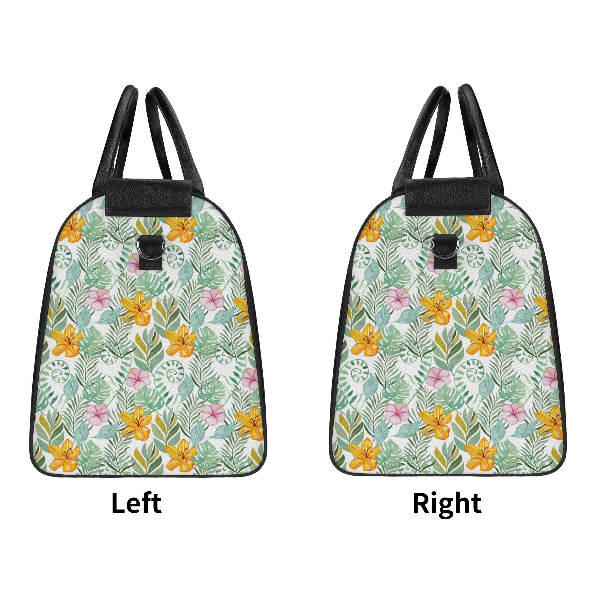 Personalised Tropical Flowers And Leaves Foldable Travel Bag Personalised Foldable Travel Bag Plants Printed Offshore