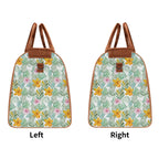 Personalised Tropical Flowers And Leaves Foldable Travel Bag Personalised Foldable Travel Bag Plants Printed Offshore