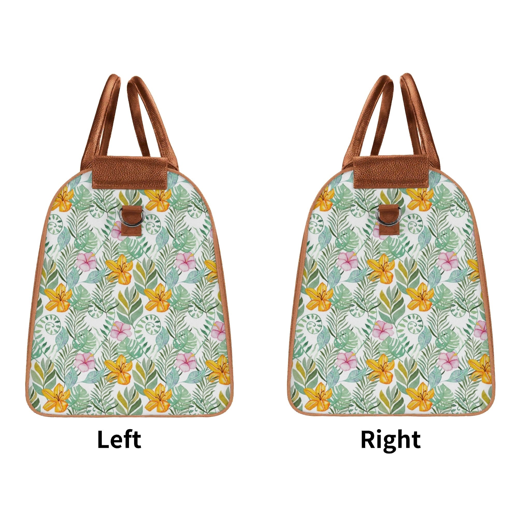 Personalised Tropical Flowers And Leaves Foldable Travel Bag Personalised Foldable Travel Bag Plants Printed Offshore