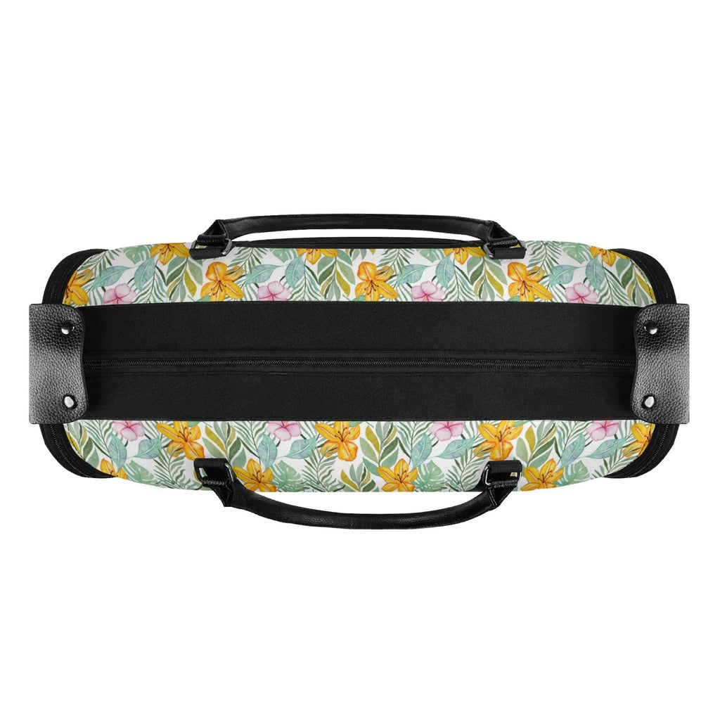 Personalised Tropical Flowers And Leaves Foldable Travel Bag Personalised Foldable Travel Bag Plants Printed Offshore
