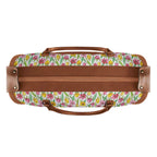 Personalised Pink And Yellow Floral Foldable Travel Bag Personalised Foldable Travel Bag Plants Printed Offshore