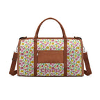 Personalised Pink And Yellow Floral Foldable Travel Bag Personalised Foldable Travel Bag Plants Printed Offshore