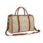 Personalised Pink And Yellow Floral Foldable Travel Bag Personalised Foldable Travel Bag Plants Printed Offshore