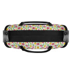 Personalised Pink And Yellow Floral Foldable Travel Bag Personalised Foldable Travel Bag Plants Printed Offshore