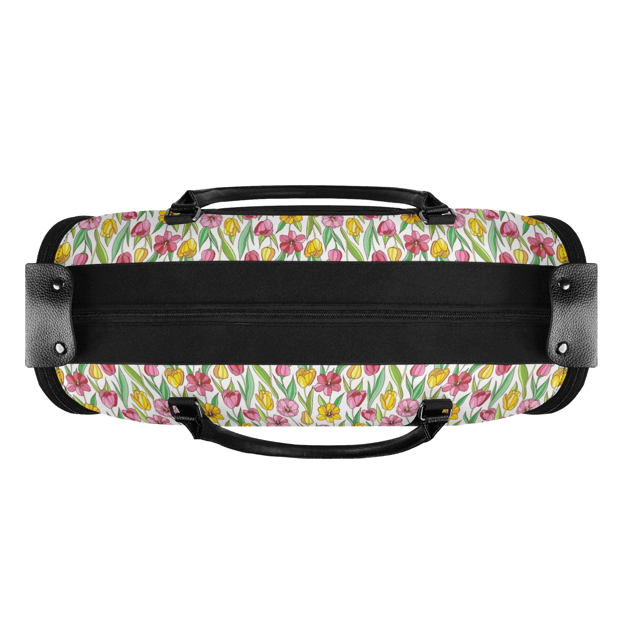 Personalised Pink And Yellow Floral Foldable Travel Bag Personalised Foldable Travel Bag Plants Printed Offshore