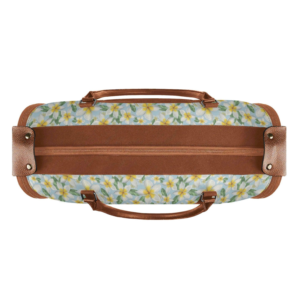 Personalised Delicate Frangipani Foldable Travel Bag Personalised Foldable Travel Bag Plants Printed Offshore