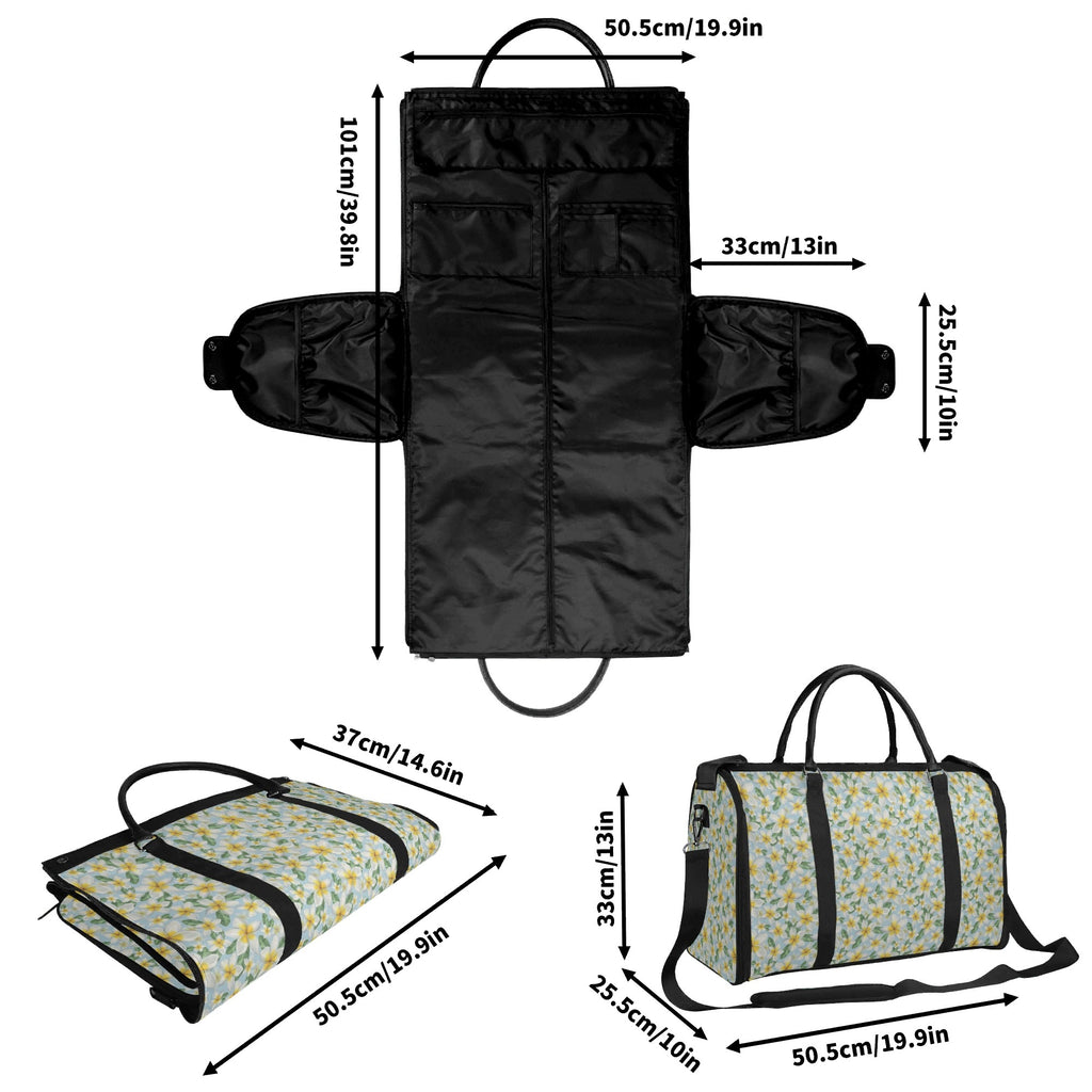 Personalised Delicate Frangipani Foldable Travel Bag Personalised Foldable Travel Bag Plants Printed Offshore