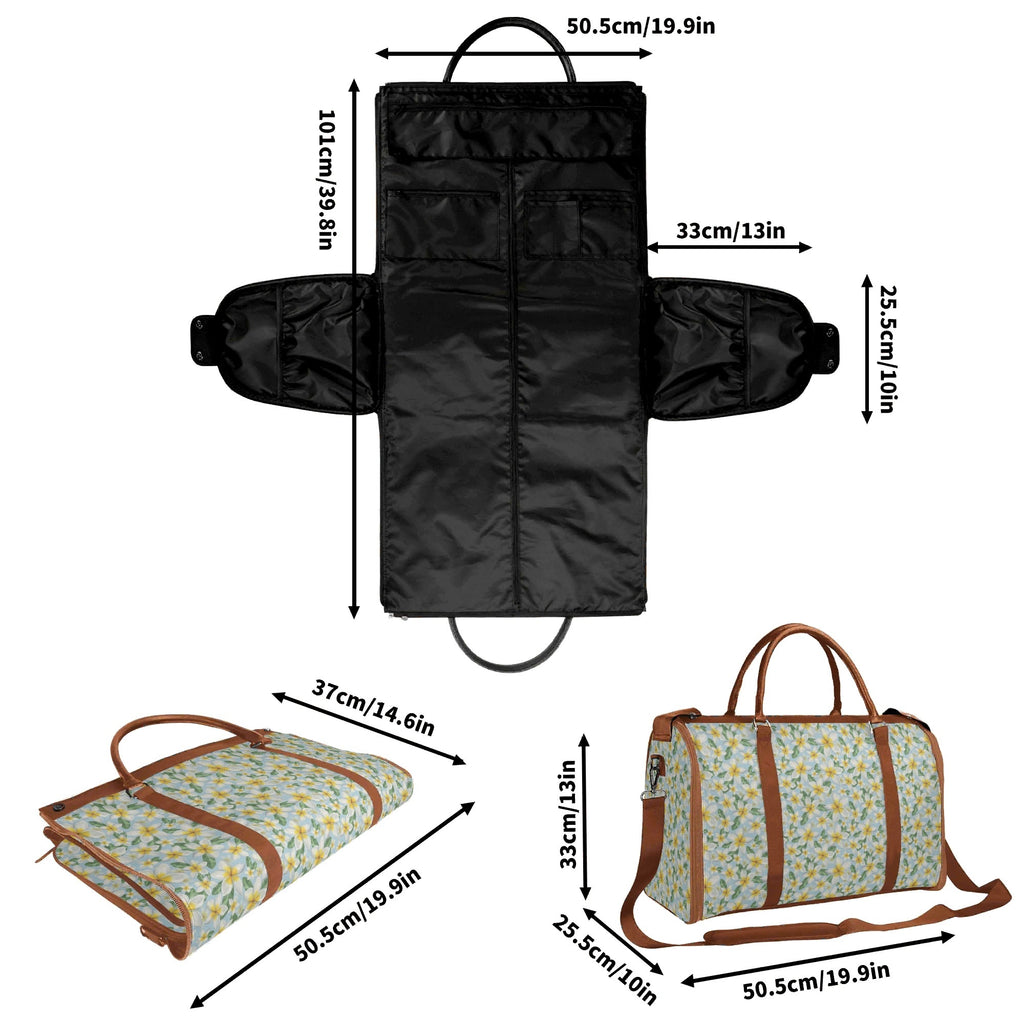 Personalised Delicate Frangipani Foldable Travel Bag Personalised Foldable Travel Bag Plants Printed Offshore