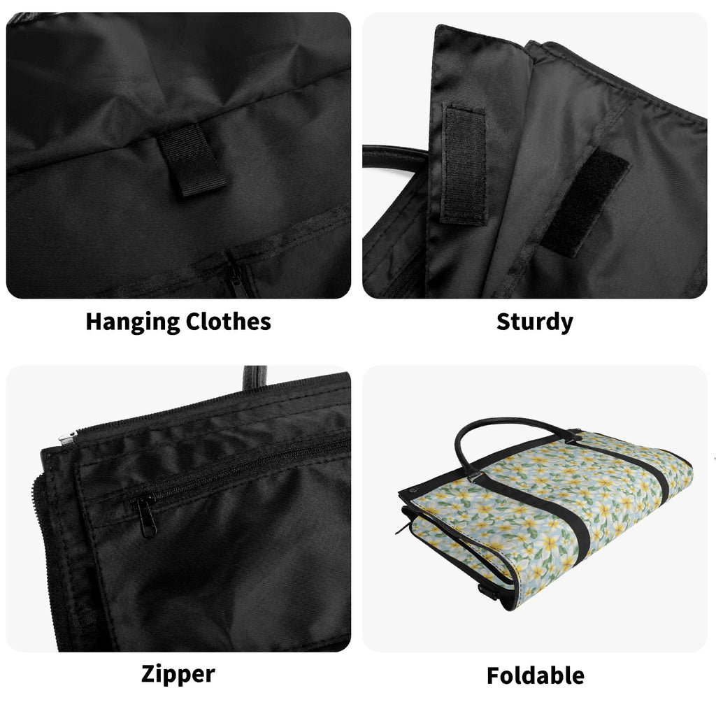 Personalised Delicate Frangipani Foldable Travel Bag Personalised Foldable Travel Bag Plants Printed Offshore
