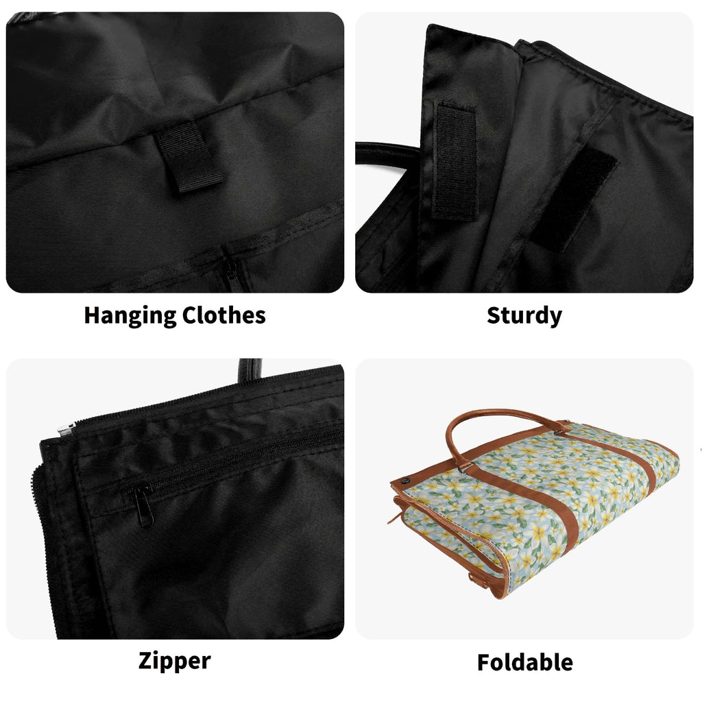 Personalised Delicate Frangipani Foldable Travel Bag Personalised Foldable Travel Bag Plants Printed Offshore