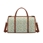 Personalised Delicate Frangipani Foldable Travel Bag Brown Personalised Foldable Travel Bag Plants Printed Offshore