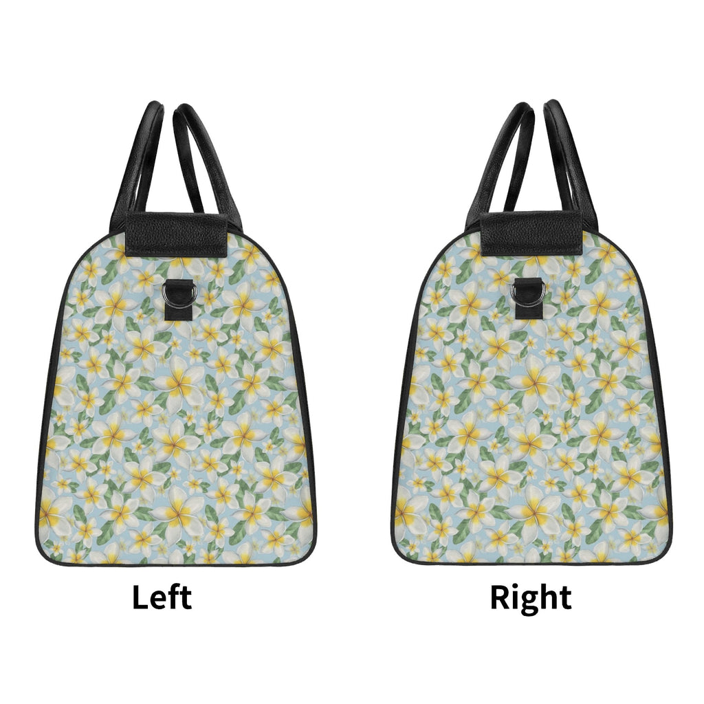 Personalised Delicate Frangipani Foldable Travel Bag Personalised Foldable Travel Bag Plants Printed Offshore