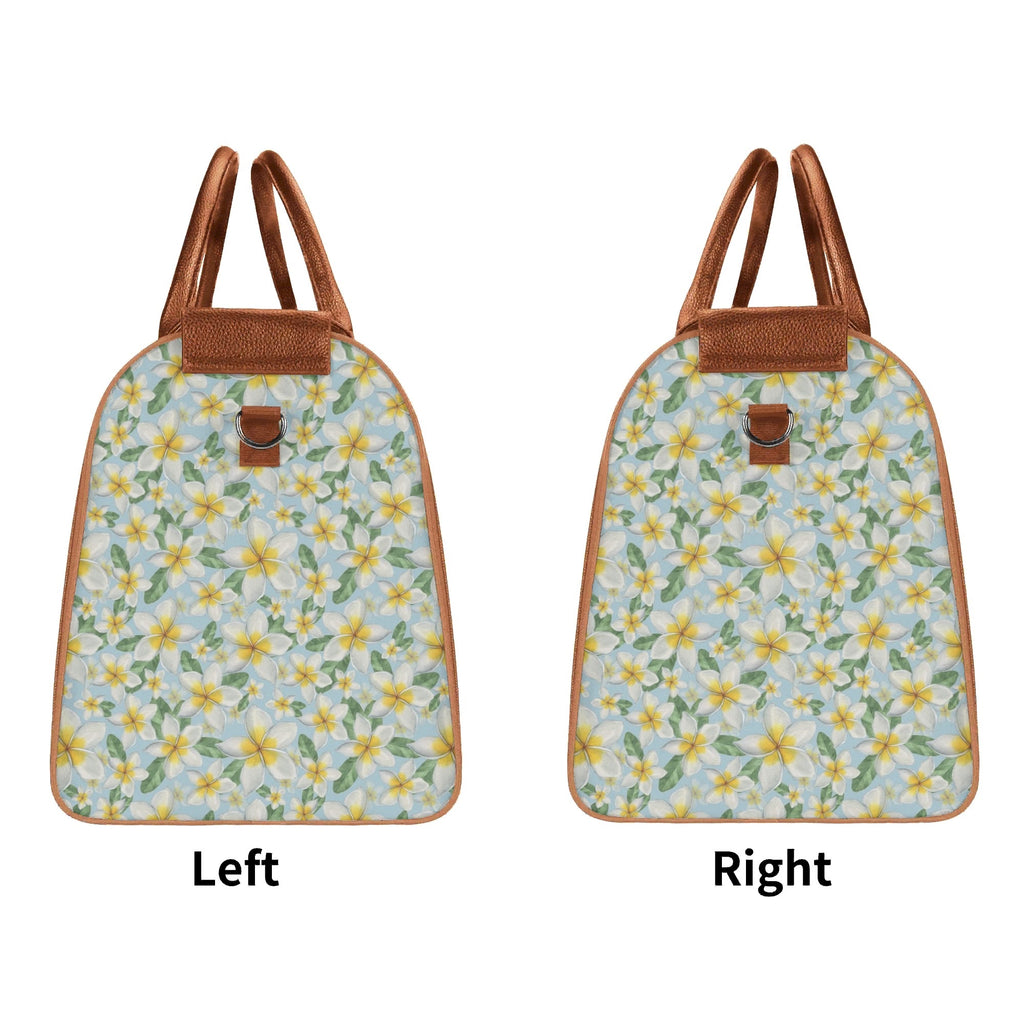 Personalised Delicate Frangipani Foldable Travel Bag Personalised Foldable Travel Bag Plants Printed Offshore