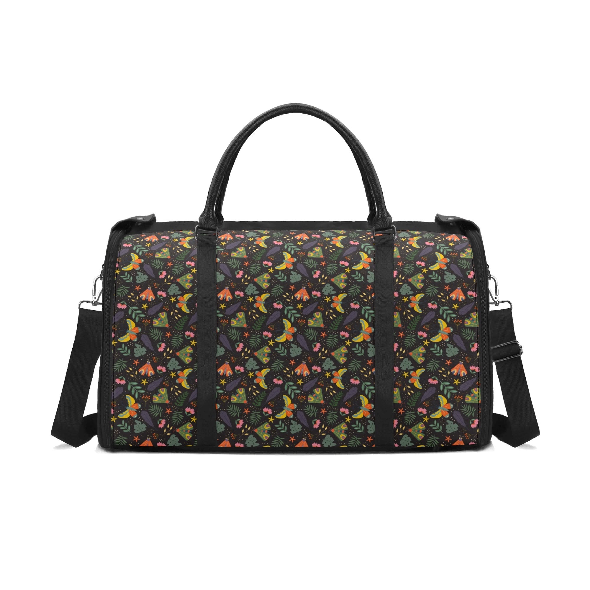 Personalised Dark Butterfly Foldable Travel Bag Black Personalised Foldable Travel Bag animal Printed Offshore