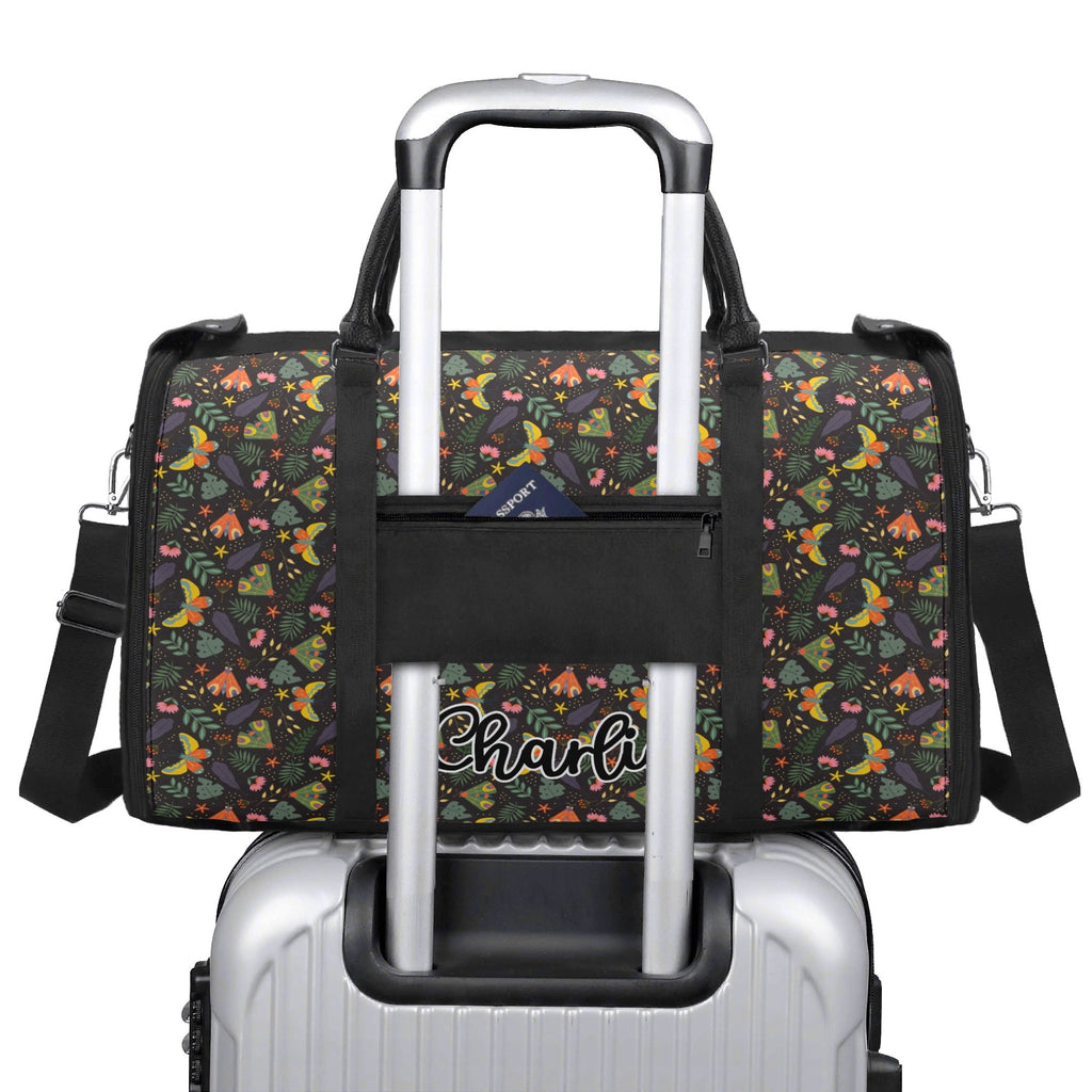 Personalised Dark Butterfly Foldable Travel Bag Personalised Foldable Travel Bag animal Printed Offshore