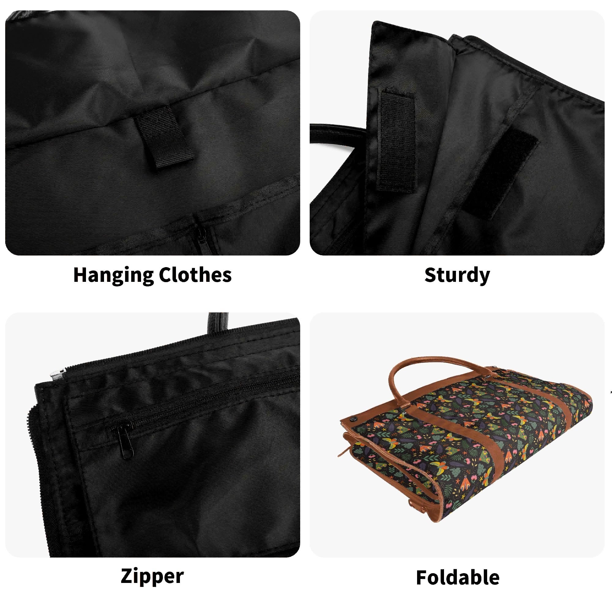 Personalised Dark Butterfly Foldable Travel Bag Personalised Foldable Travel Bag animal Printed Offshore
