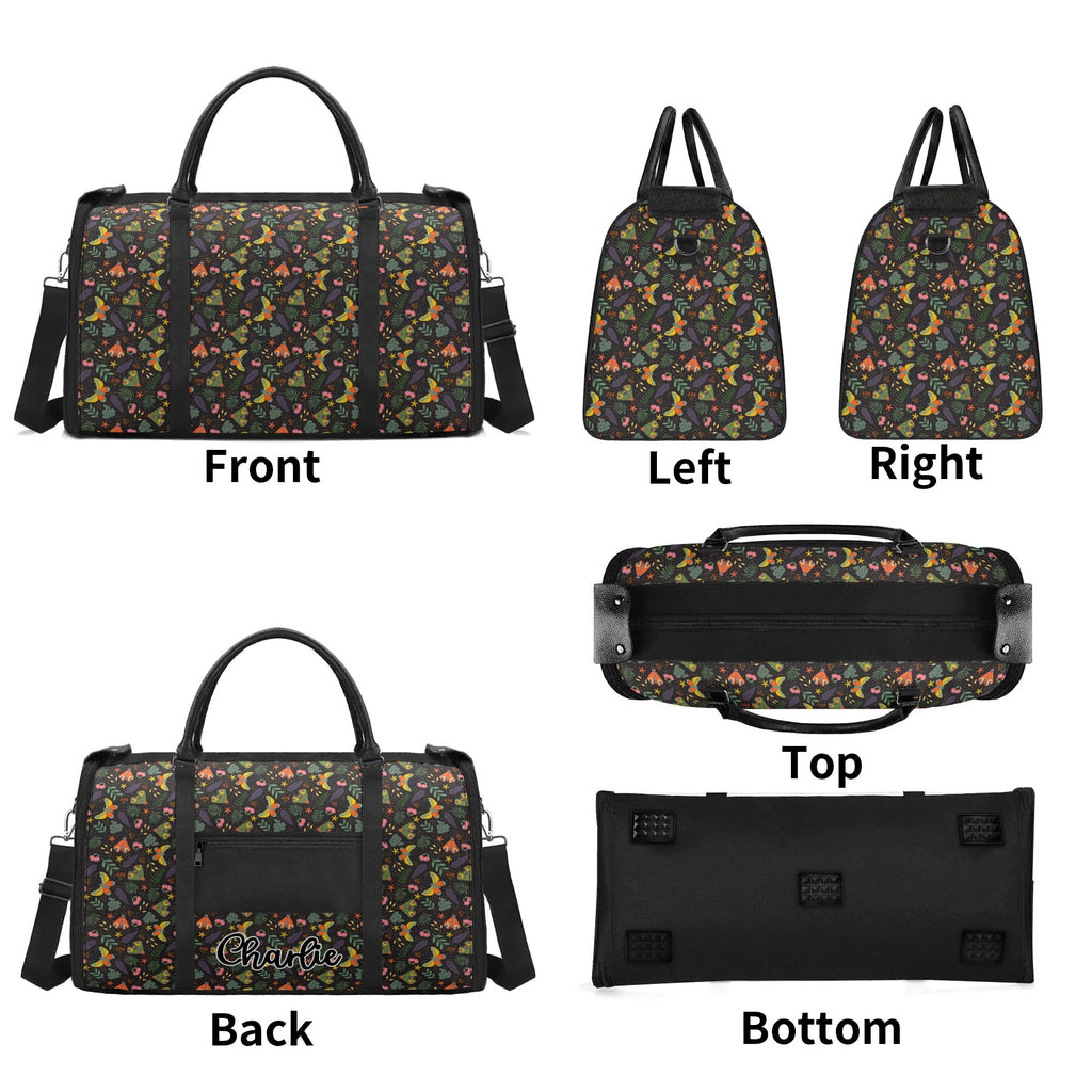 Personalised Dark Butterfly Foldable Travel Bag Personalised Foldable Travel Bag animal Printed Offshore