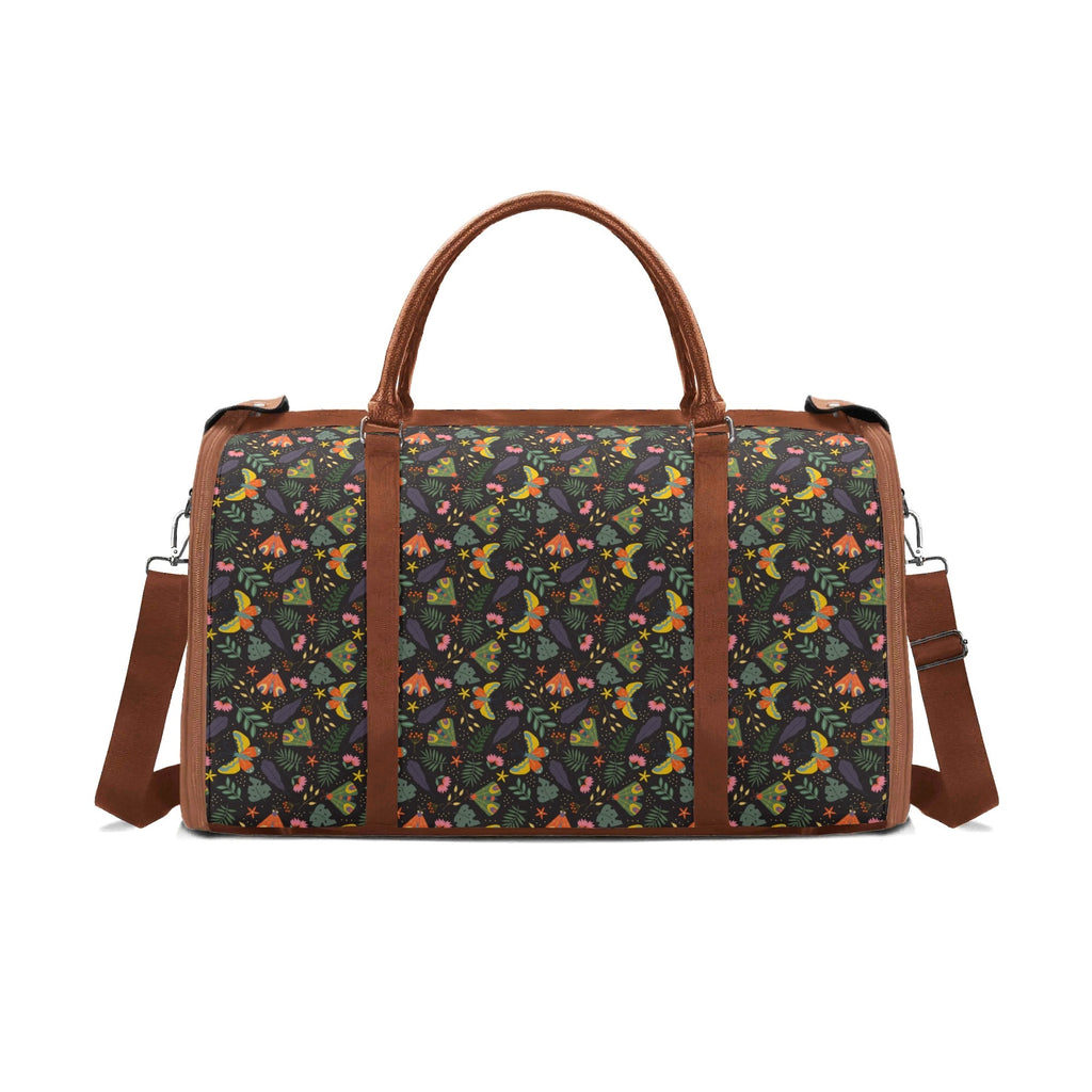 Personalised Dark Butterfly Foldable Travel Bag Brown Personalised Foldable Travel Bag animal Printed Offshore