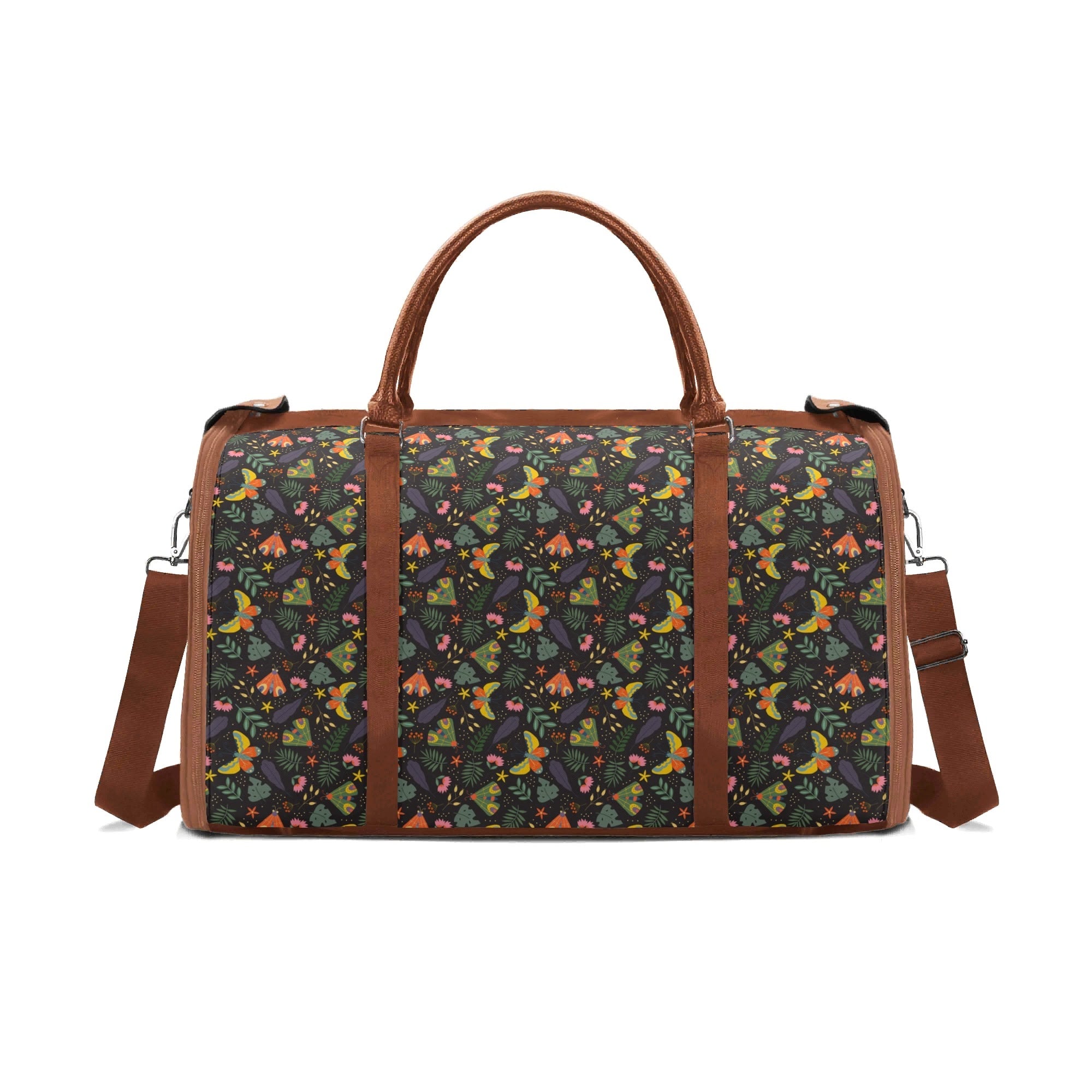 Personalised Dark Butterfly Foldable Travel Bag Brown Personalised Foldable Travel Bag animal Printed Offshore