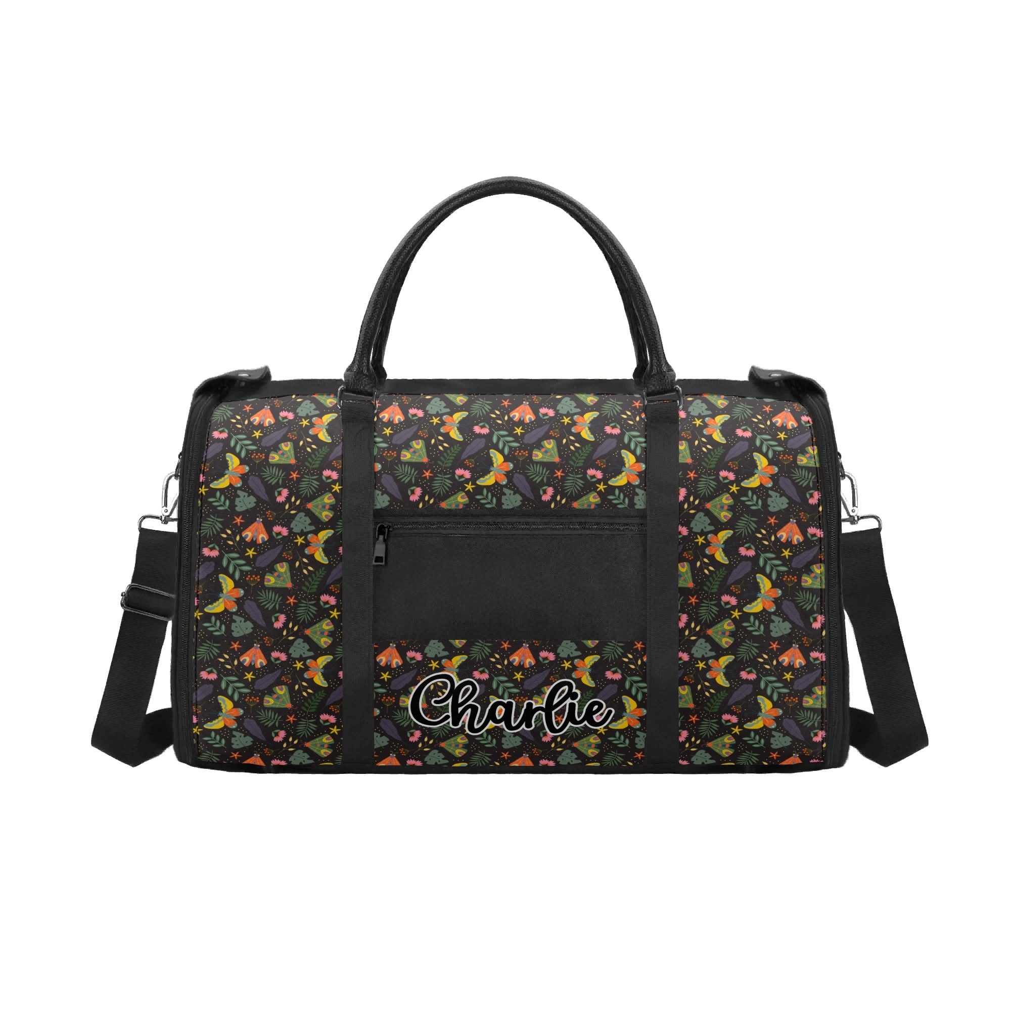 Personalised Dark Butterfly Foldable Travel Bag Personalised Foldable Travel Bag animal Printed Offshore