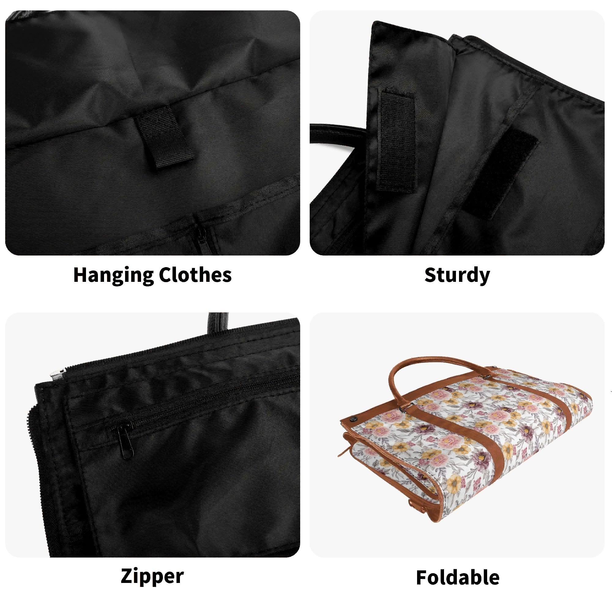 Personalised Painted Flowers Foldable Travel Bag Personalised Foldable Travel Bag Plants Printed Offshore