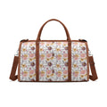 Personalised Painted Flowers Foldable Travel Bag Brown Personalised Foldable Travel Bag Plants Printed Offshore