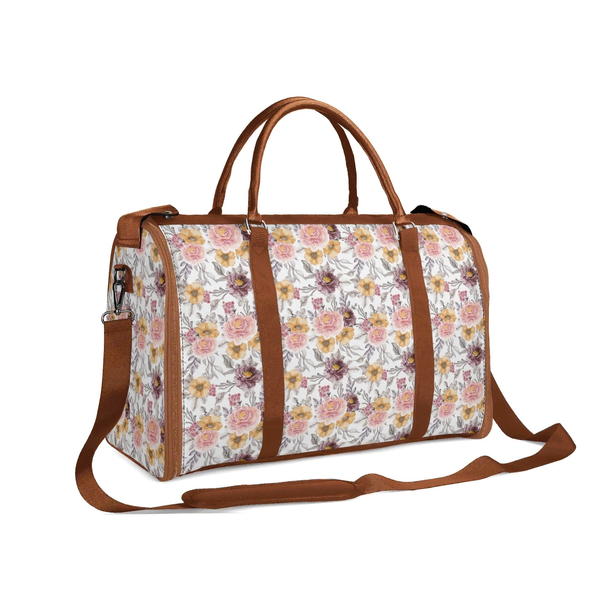Personalised Painted Flowers Foldable Travel Bag Personalised Foldable Travel Bag Plants Printed Offshore