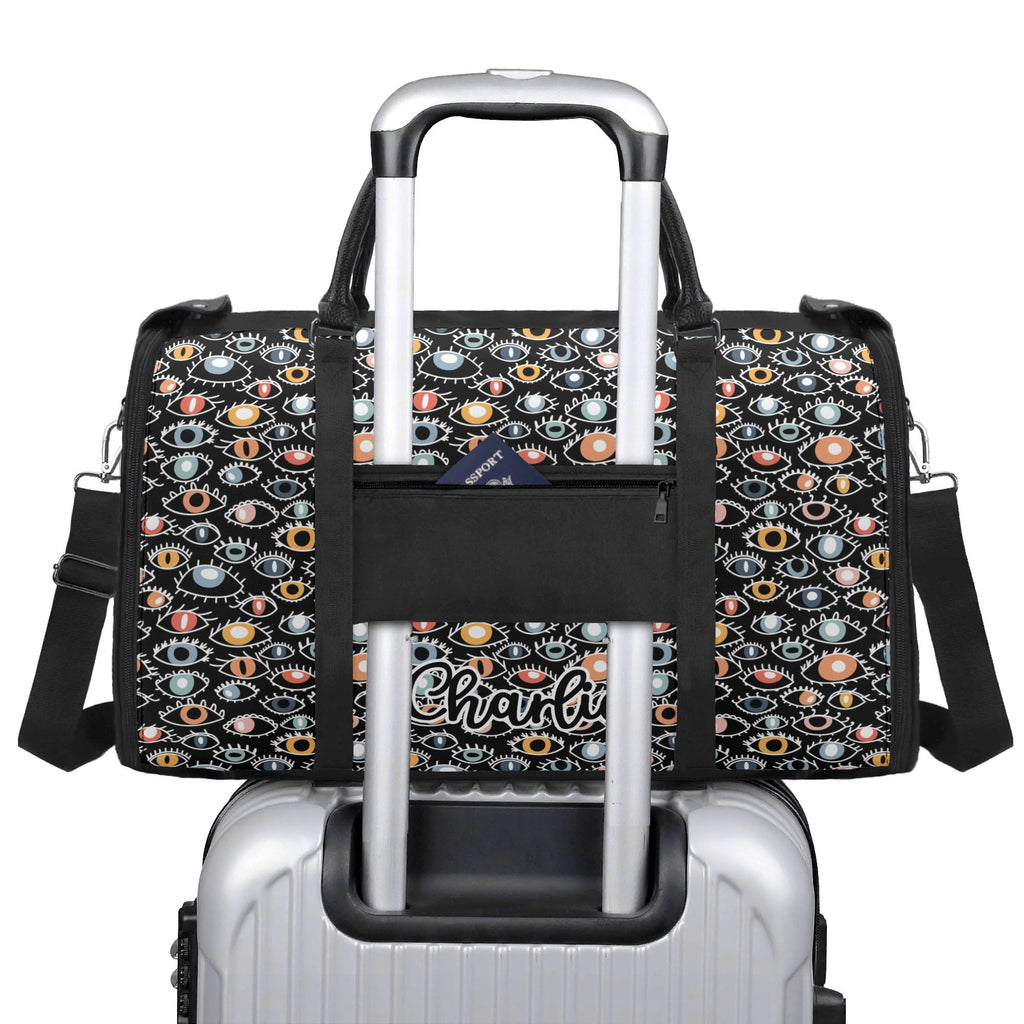Personalised Eyes On Black Foldable Travel Bag Personalised Foldable Travel Bag Printed Offshore