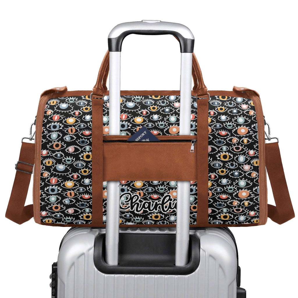 Personalised Eyes On Black Foldable Travel Bag Personalised Foldable Travel Bag Printed Offshore