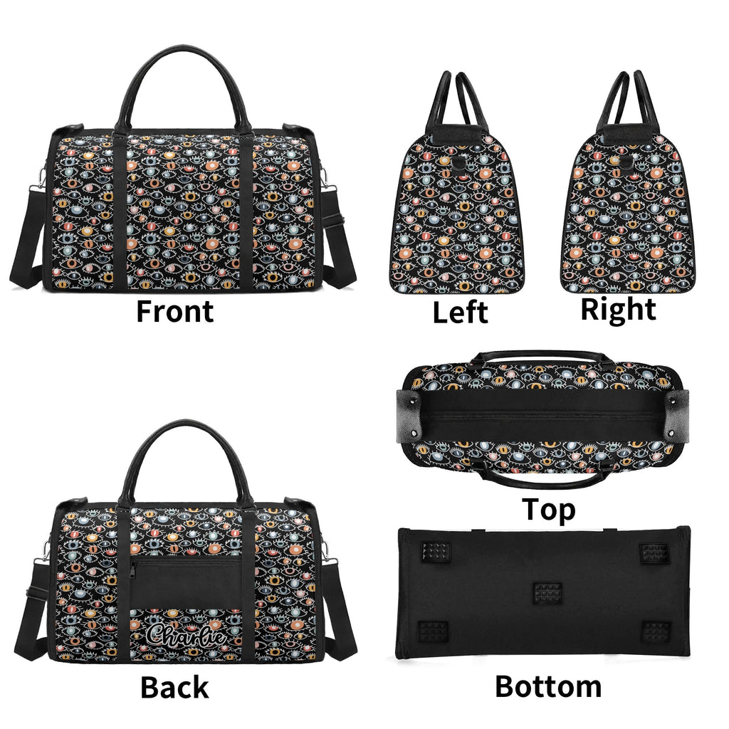 Personalised Eyes On Black Foldable Travel Bag Personalised Foldable Travel Bag Printed Offshore