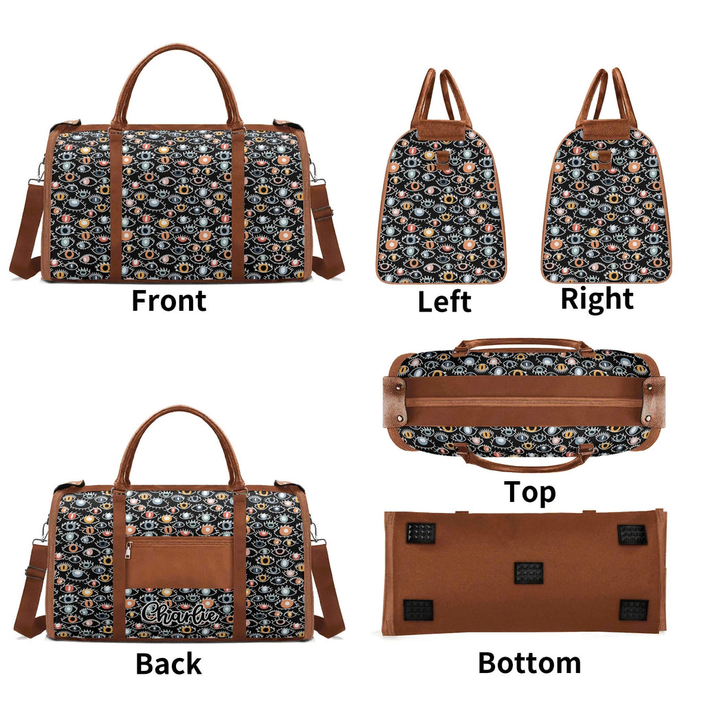 Personalised Eyes On Black Foldable Travel Bag Personalised Foldable Travel Bag Printed Offshore