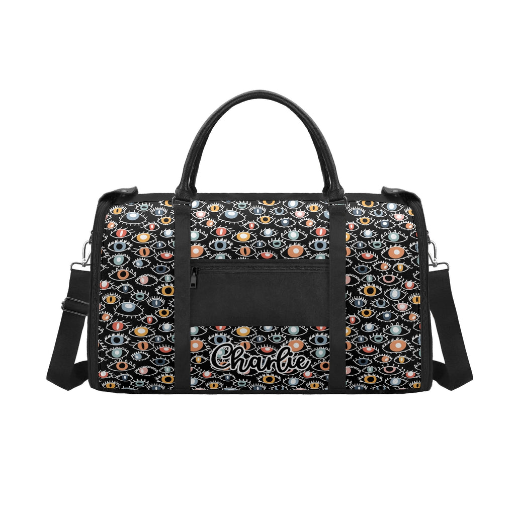 Personalised Eyes On Black Foldable Travel Bag Personalised Foldable Travel Bag Printed Offshore