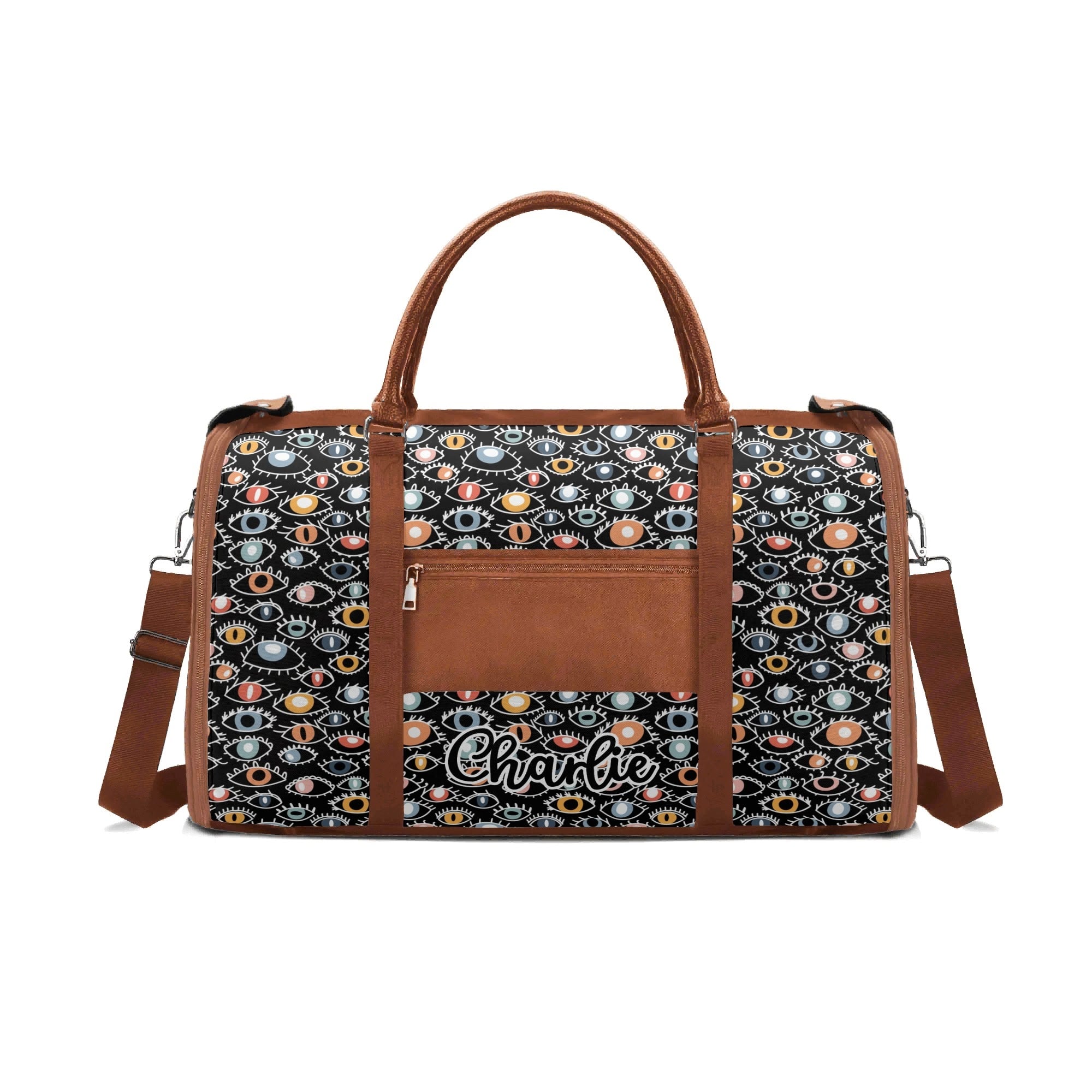 Personalised Eyes On Black Foldable Travel Bag Personalised Foldable Travel Bag Printed Offshore