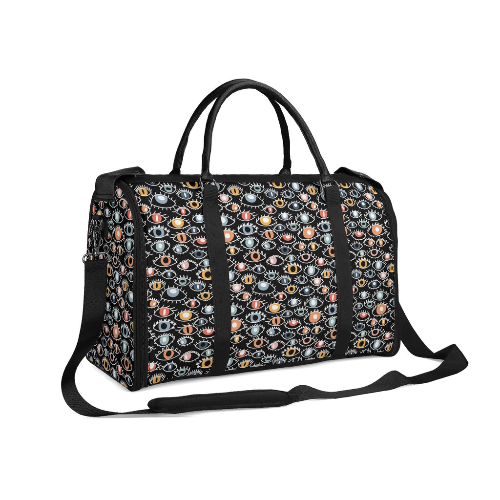 Personalised Eyes On Black Foldable Travel Bag Personalised Foldable Travel Bag Printed Offshore