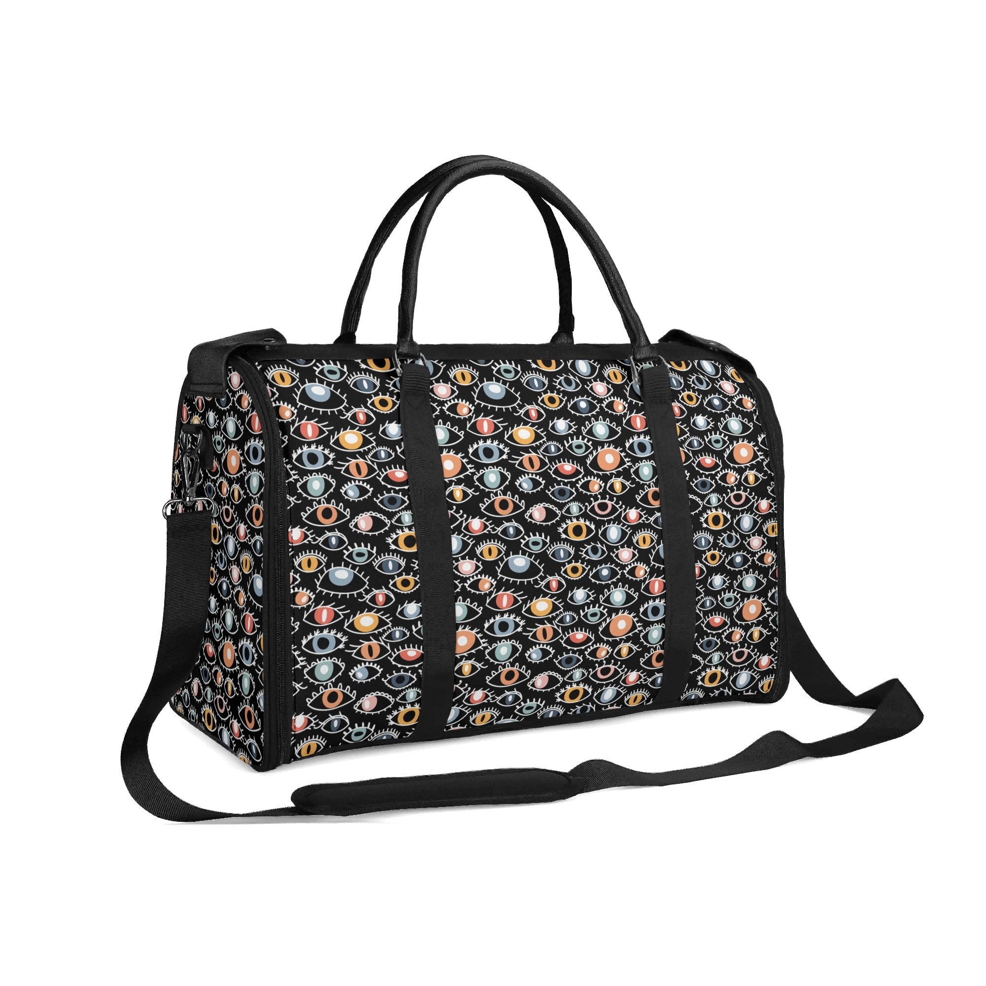Personalised Eyes On Black Foldable Travel Bag Personalised Foldable Travel Bag Printed Offshore