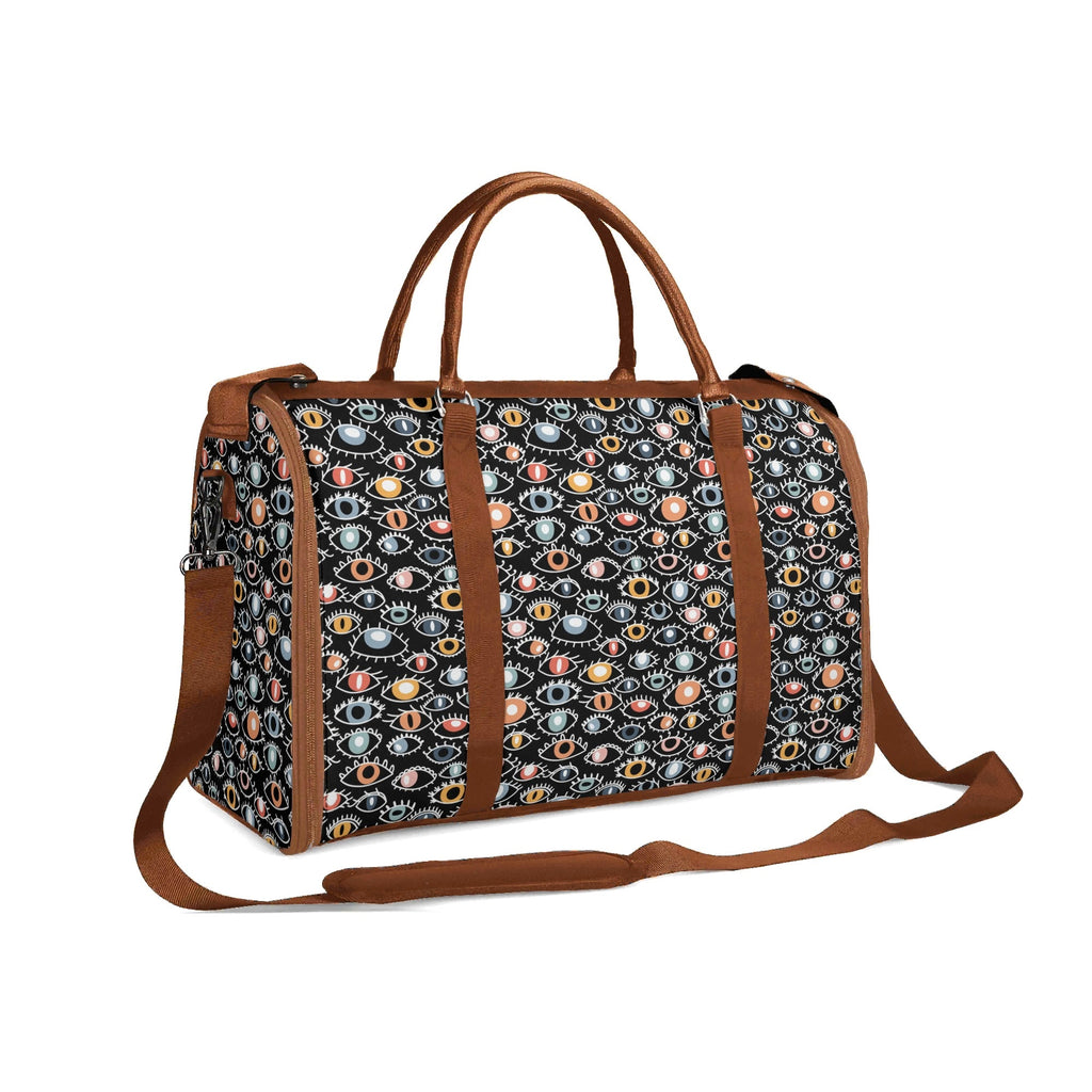 Personalised Eyes On Black Foldable Travel Bag Personalised Foldable Travel Bag Printed Offshore