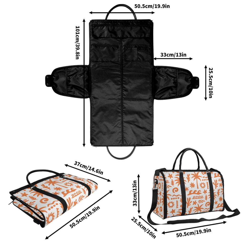 Personalised Orange Surf Foldable Travel Bag Personalised Foldable Travel Bag Printed Offshore Surf