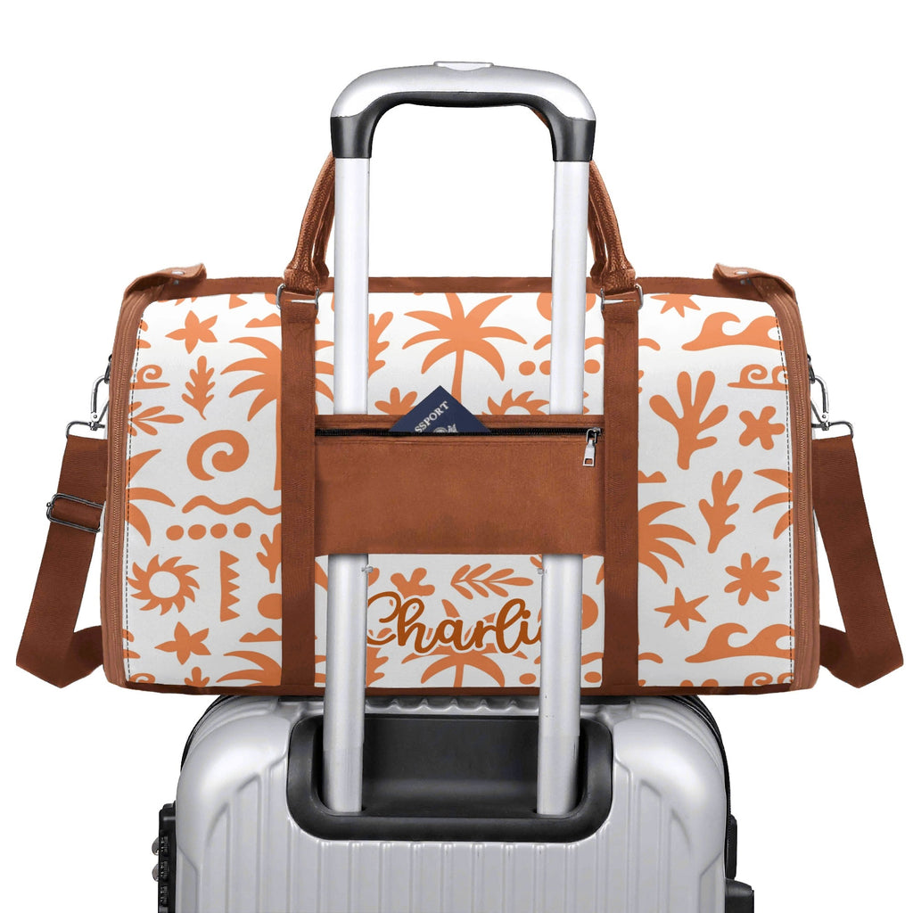 Personalised Orange Surf Foldable Travel Bag Personalised Foldable Travel Bag Printed Offshore Surf