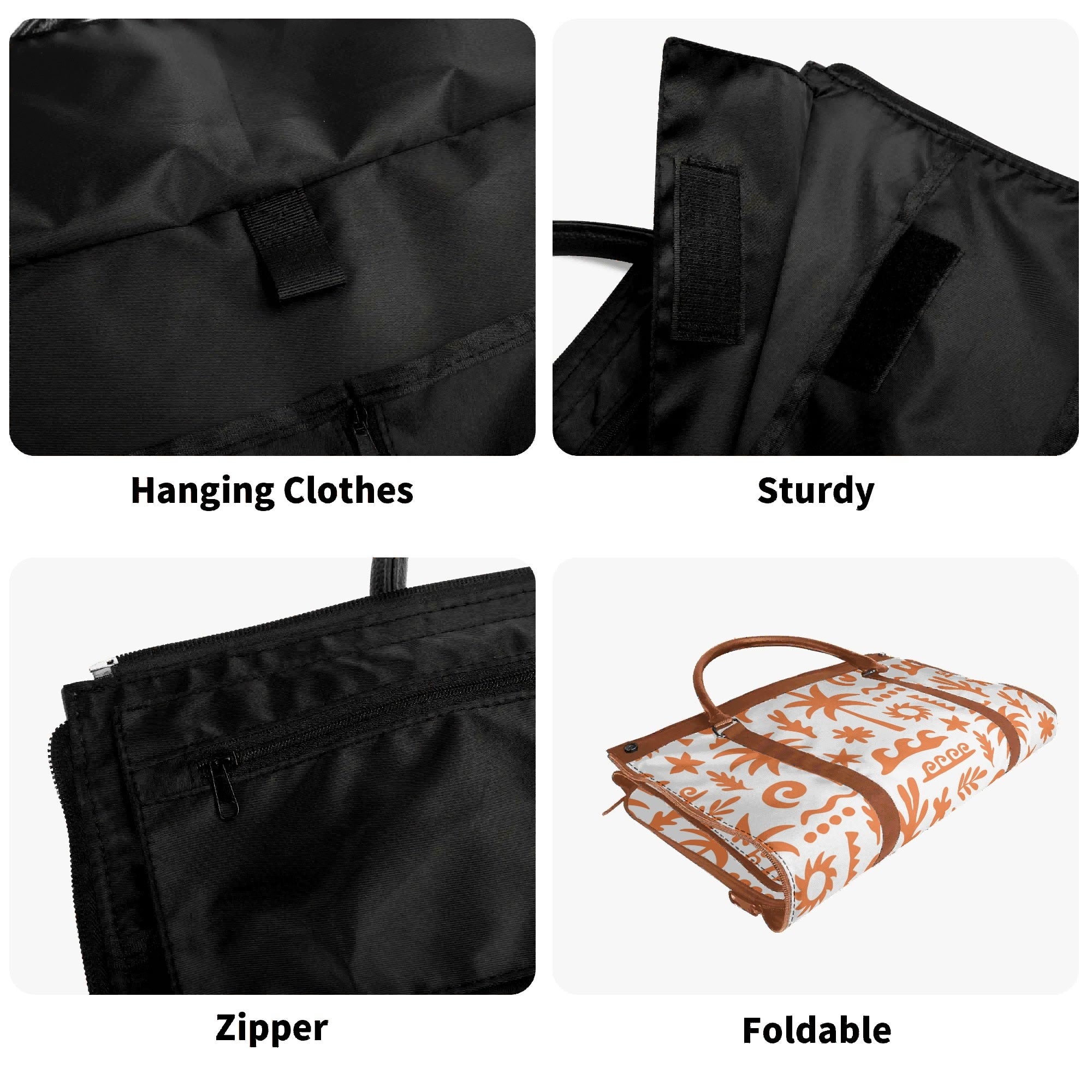 Personalised Orange Surf Foldable Travel Bag Personalised Foldable Travel Bag Printed Offshore Surf