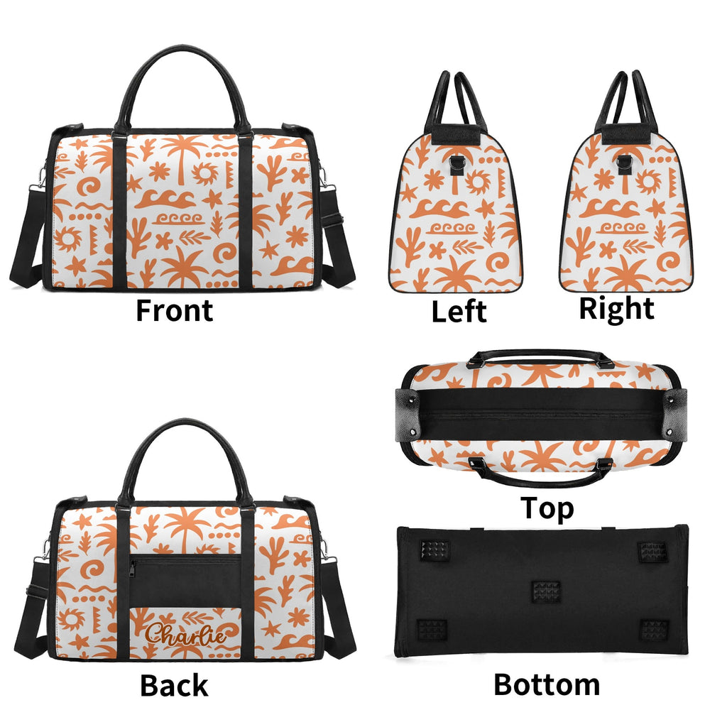 Personalised Orange Surf Foldable Travel Bag Personalised Foldable Travel Bag Printed Offshore Surf