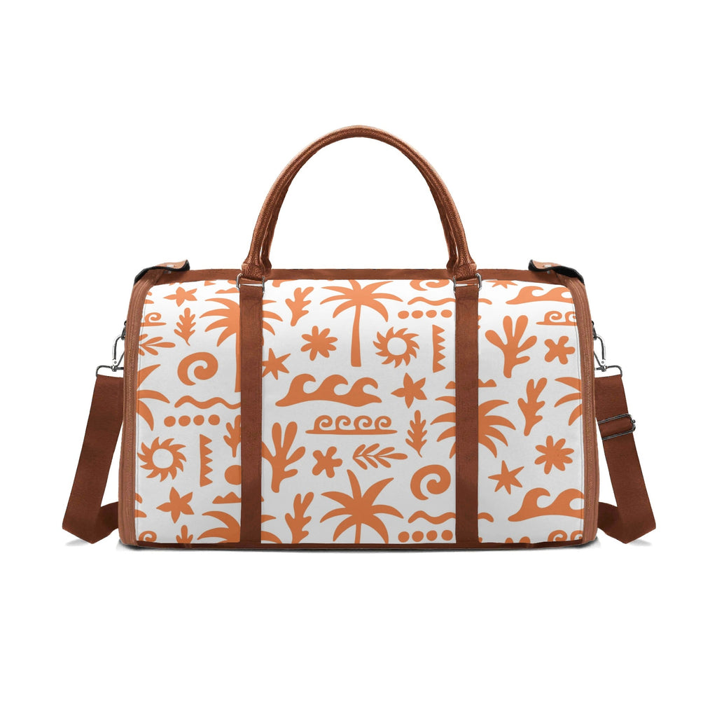Personalised Orange Surf Foldable Travel Bag Brown Personalised Foldable Travel Bag Printed Offshore Surf