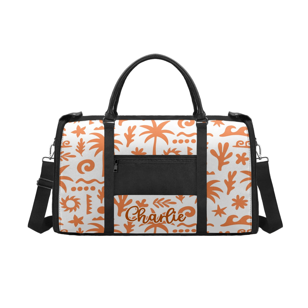 Personalised Orange Surf Foldable Travel Bag Personalised Foldable Travel Bag Printed Offshore Surf
