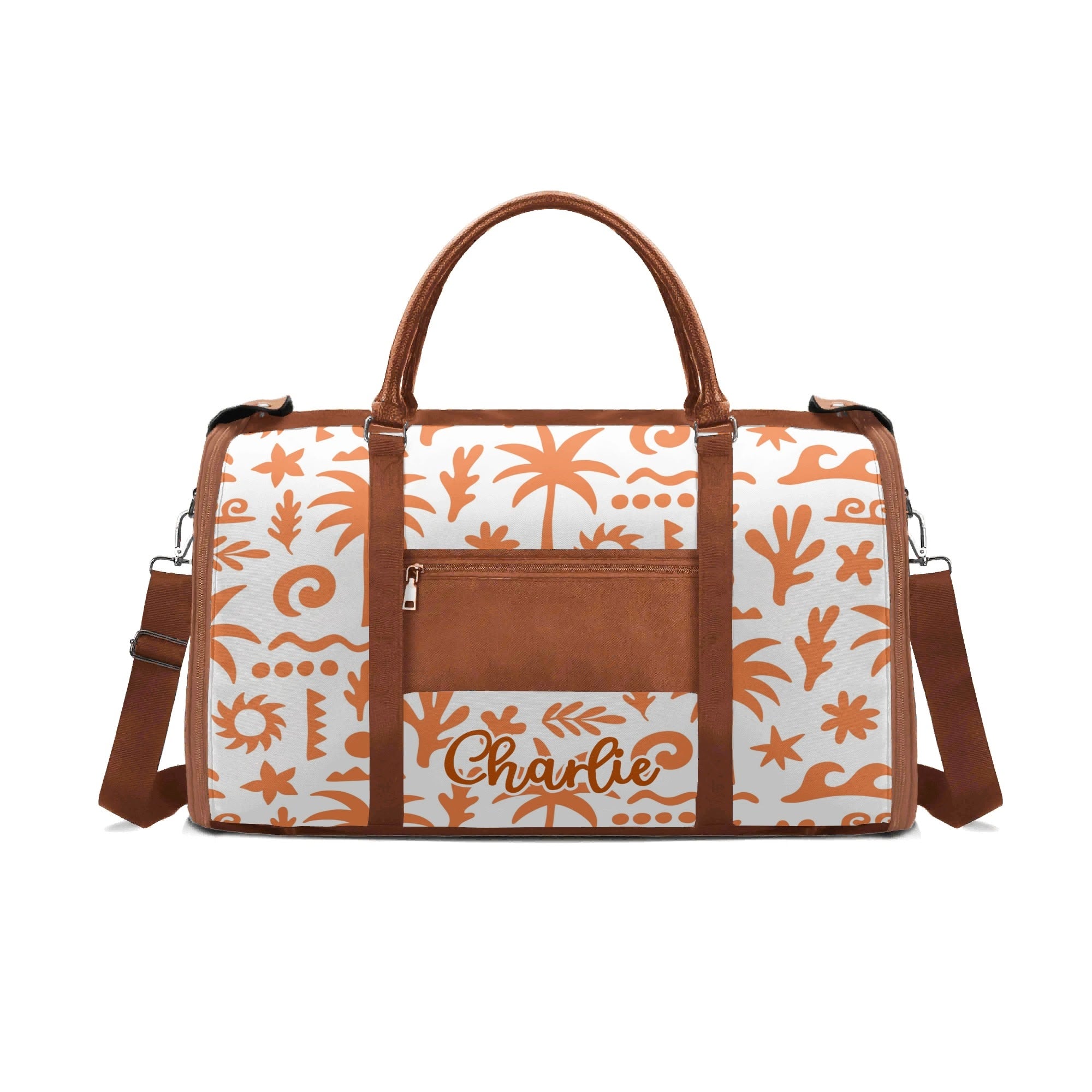 Personalised Orange Surf Foldable Travel Bag Personalised Foldable Travel Bag Printed Offshore Surf