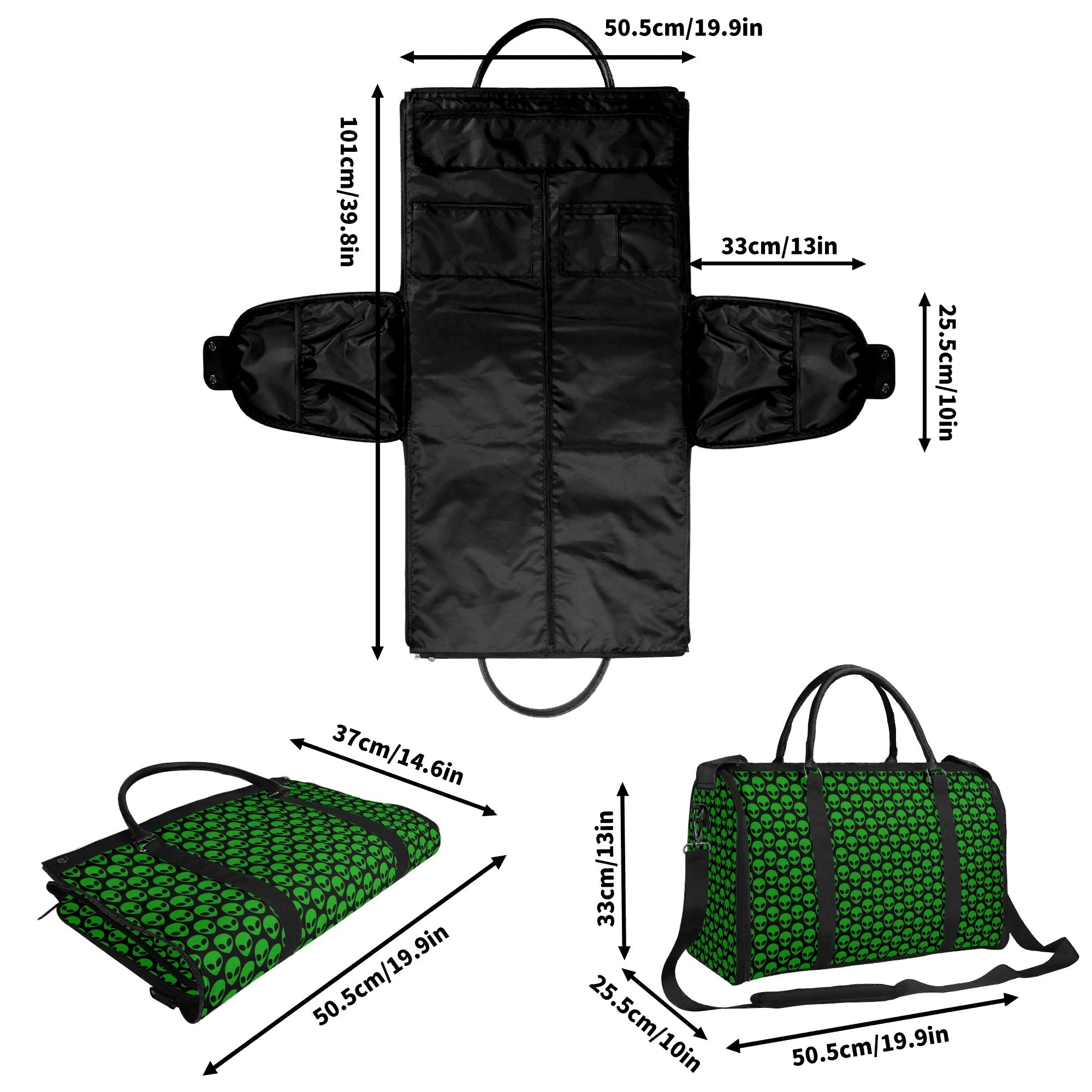 Personalised Aliens Foldable Travel Bag Personalised Foldable Travel Bag Printed Offshore Sci Fi