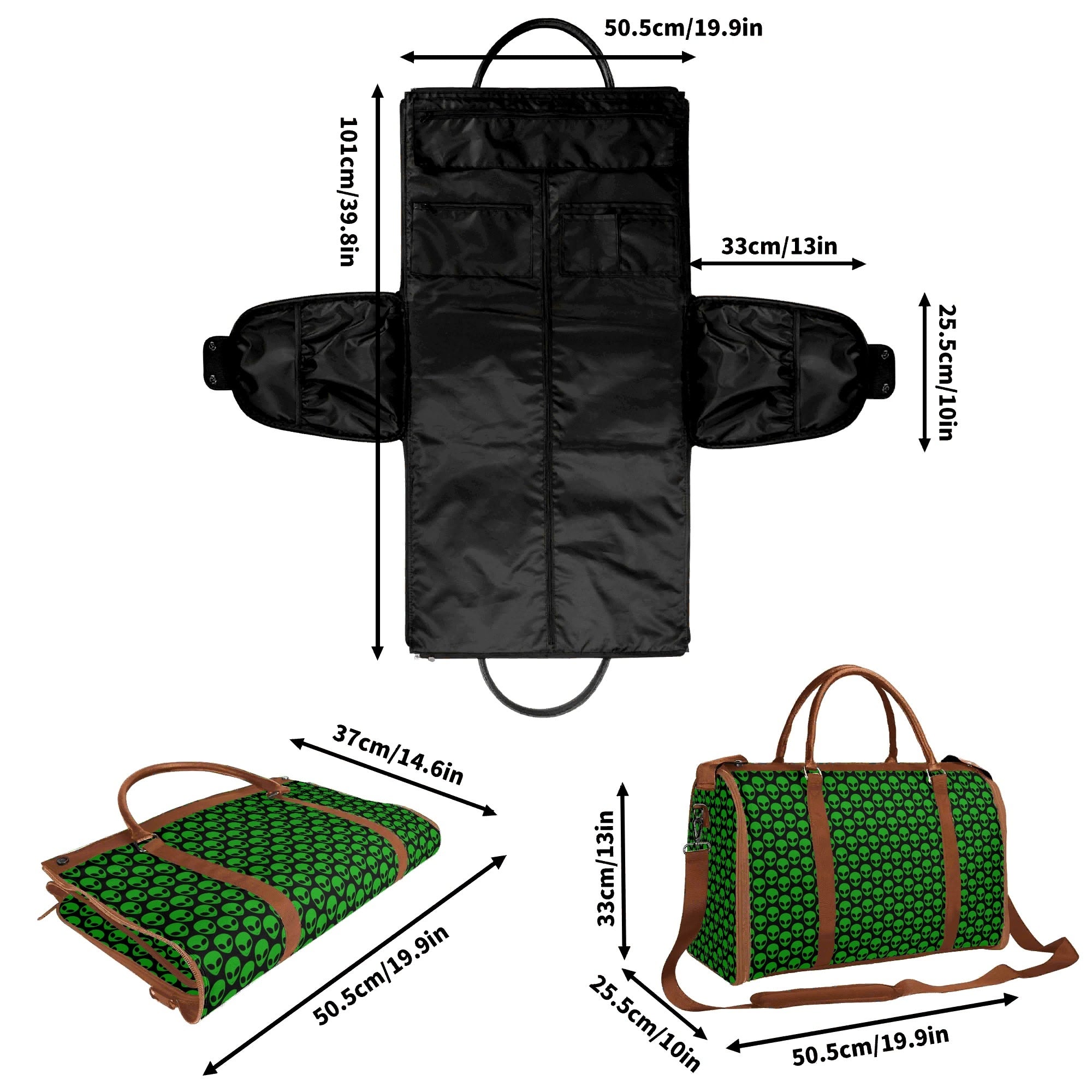 Personalised Aliens Foldable Travel Bag Personalised Foldable Travel Bag Printed Offshore Sci Fi