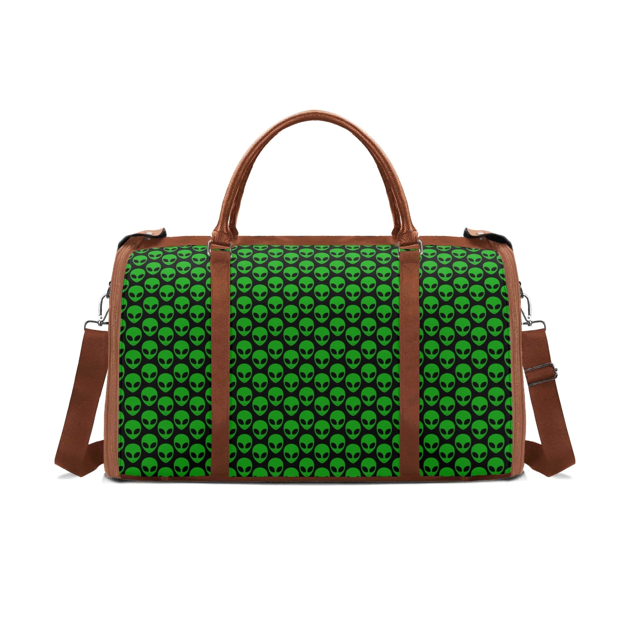Personalised Aliens Foldable Travel Bag Brown Personalised Foldable Travel Bag Printed Offshore Sci Fi