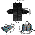 Personalised Doughnuts On Blue Foldable Travel Bag Personalised Foldable Travel Bag Food Printed Offshore