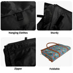 Personalised Doughnuts On Blue Foldable Travel Bag Personalised Foldable Travel Bag Food Printed Offshore